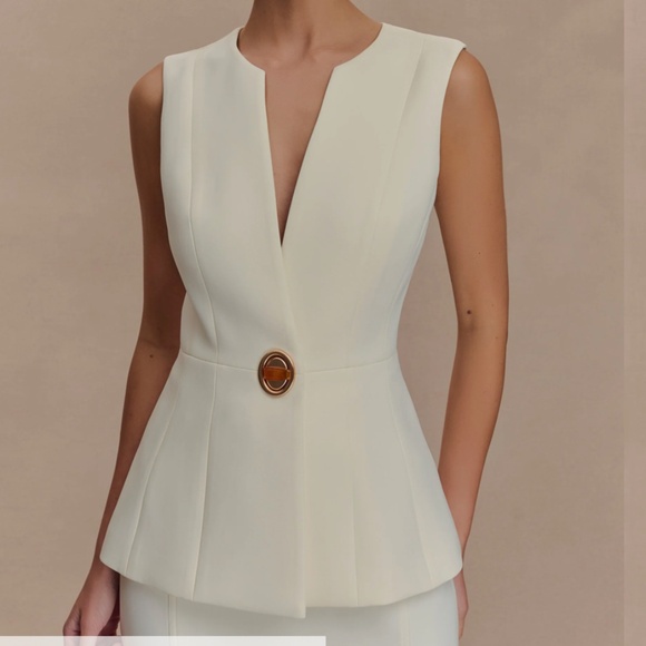 Meshki Tops - Suiting Vest Top - Ivory